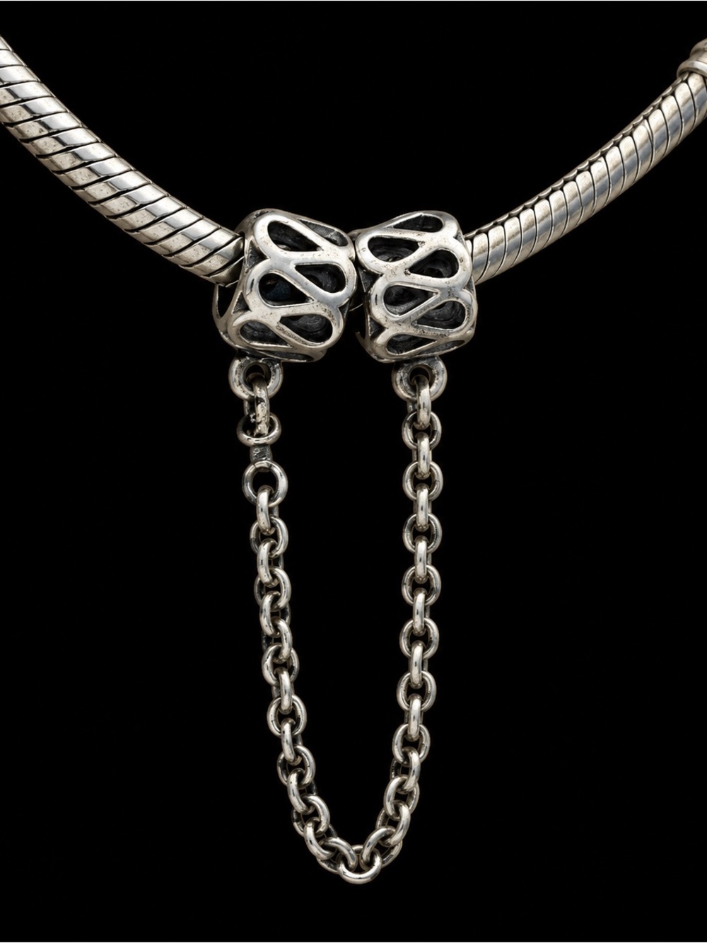 Vintage Pandora Raindrop Safety Chain 790315 925 ALE Sterling Silver Retired